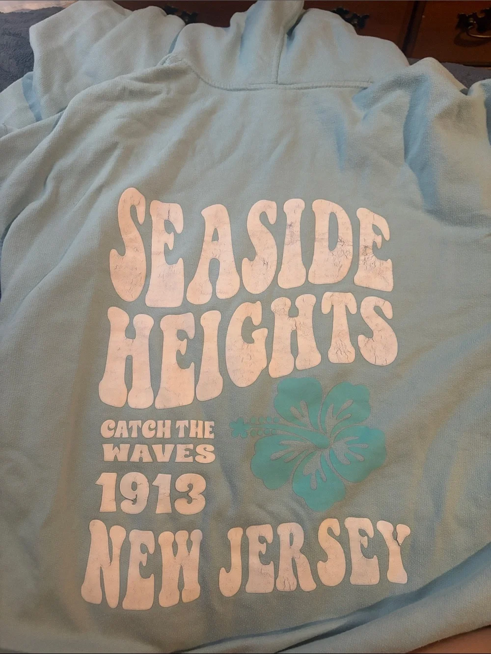 Seaside Heights New Jersey Light Blue Kids Hoodie